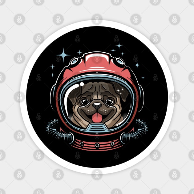 Pug astronaute Magnet by redwane